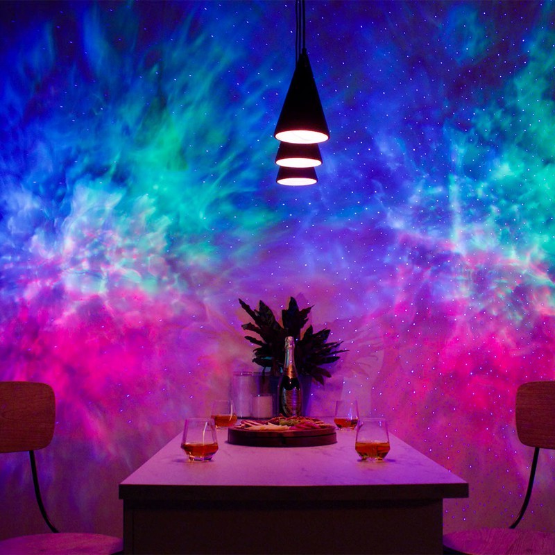 Sky Lite 2.0 multicolor galaxy light in dining room