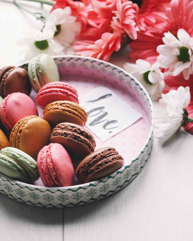 flowers and macaroons