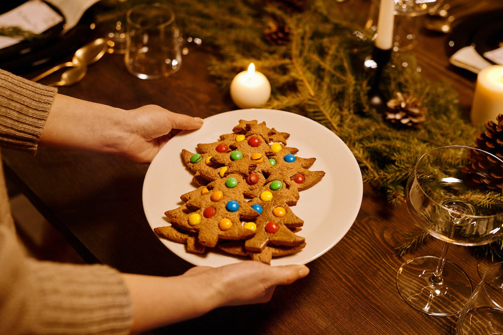 christmas tree cookies with m&ms