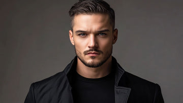 Man with a sleek, long hairstyle brushed back from the forehead, showcasing a stylish option among hairstyles for men with big foreheads. 