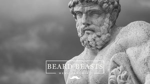 a statue of a bearded man, signifying the history of the beard 