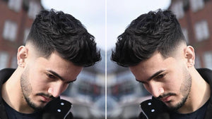 Featured image of a stylish low fade quiff hairstyle on a young man, highlighting a clean fade on the sides with a textured, voluminous top. 