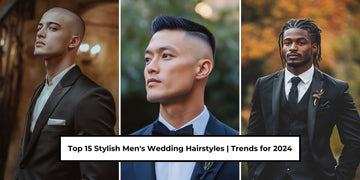 Featured image showcasing a selection of the top 15 stylish men's wedding hairstyles for 2024.